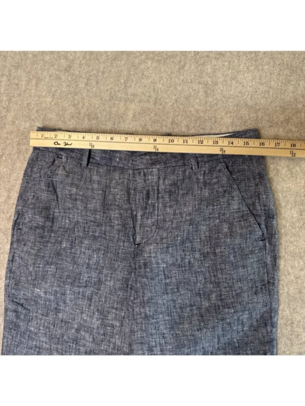 Everlane 100% European Flax Linen Pants Mens 29x30 Blue Chambray Straight Leg